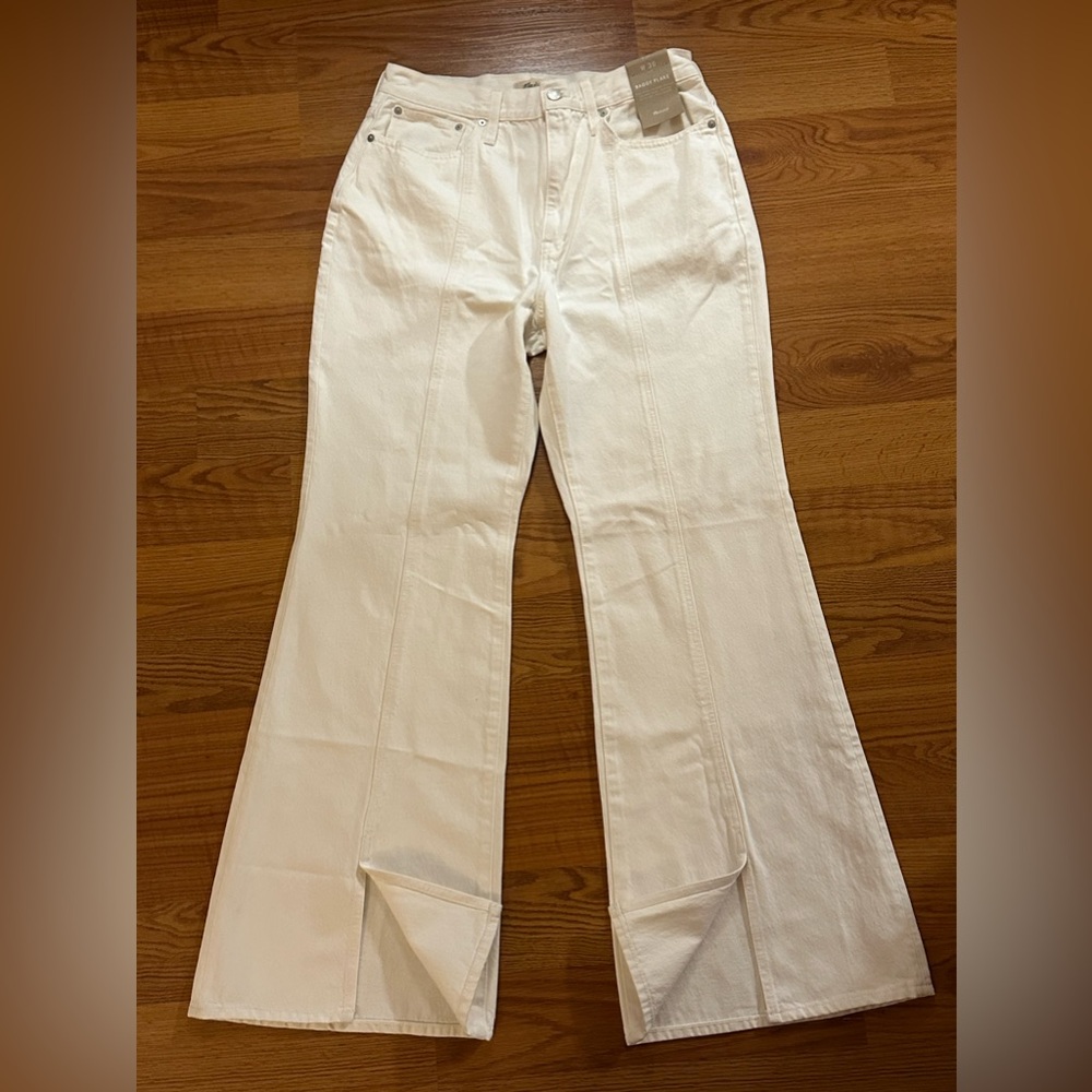 NWT Madewell white high rise Baggy Flare Jeans size 30